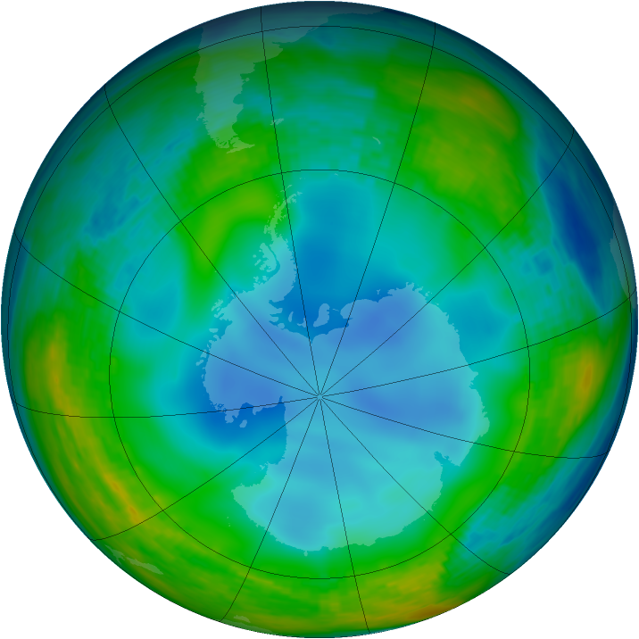 Antarctic ozone map for 30 June 1994